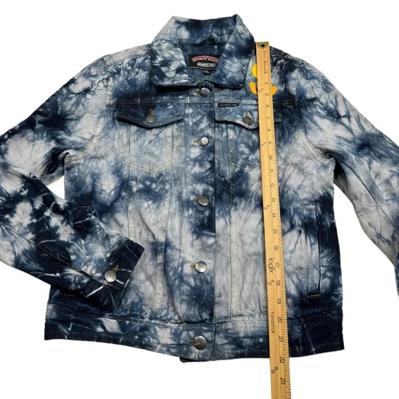 Looney Tunes Bugs Bunny Tweety Tie Dye Trucker Jacket Bull Denim - Picture 9 of 11